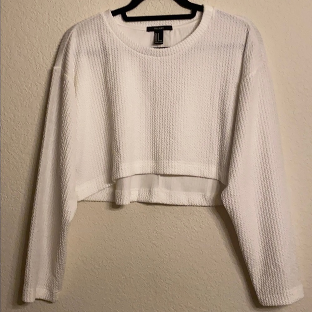 Forever 21 soft texture long sleeve crop top.